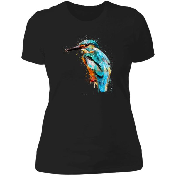 dramabite watercolor kingfisher lady t-shirt