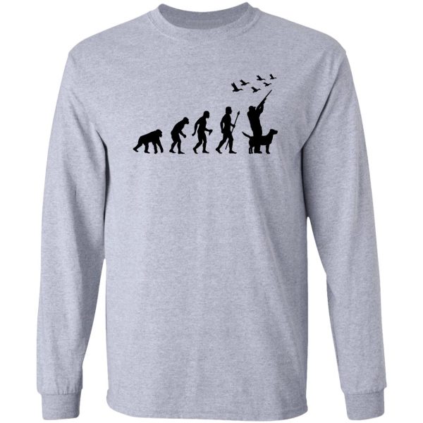 duck hunting evolution of man funny silhouette long sleeve