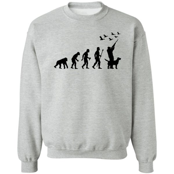duck hunting evolution of man funny silhouette sweatshirt