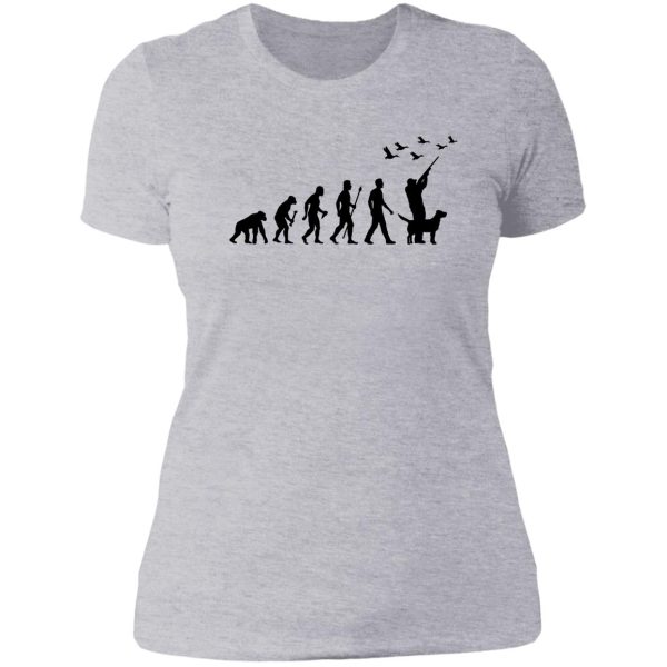 duck hunting evolution of man lady t-shirt