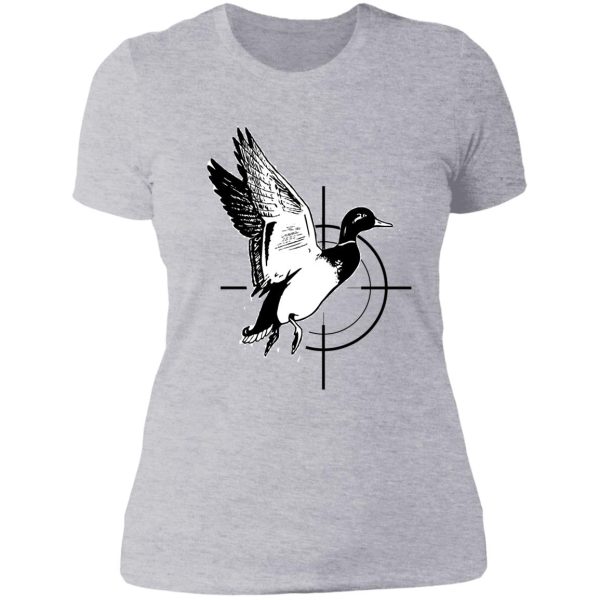 duck hunting stickers lady t-shirt