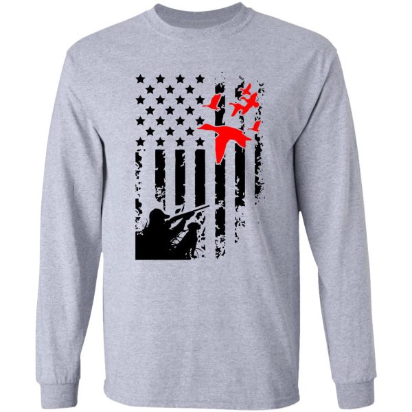 duck hunting usa flag long sleeve