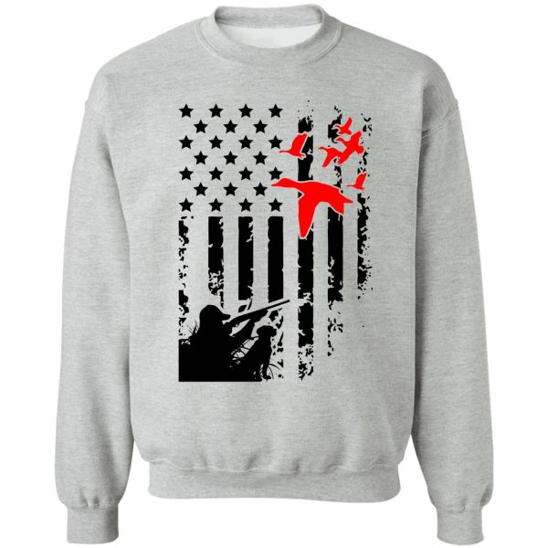 duck hunting usa flag sweatshirt