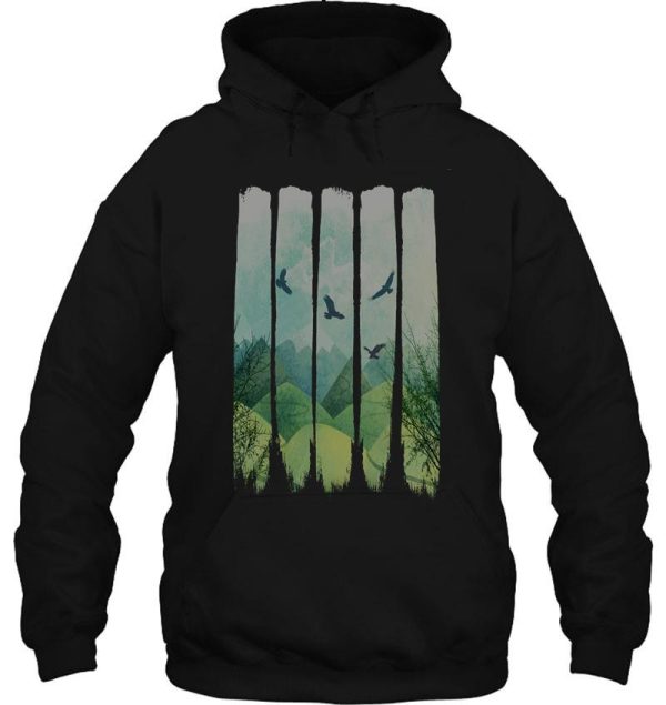 eagles mountains grunge landscape hoodie