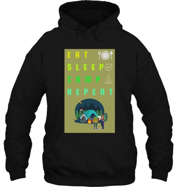 eat sleep camp repeat hoodie