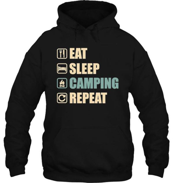 eat sleep camping repeat hoodie