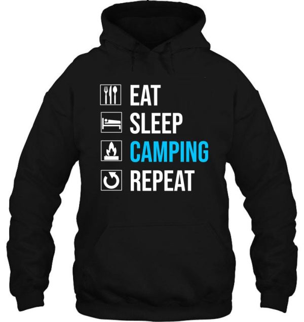 eat sleep camping repeat hoodie