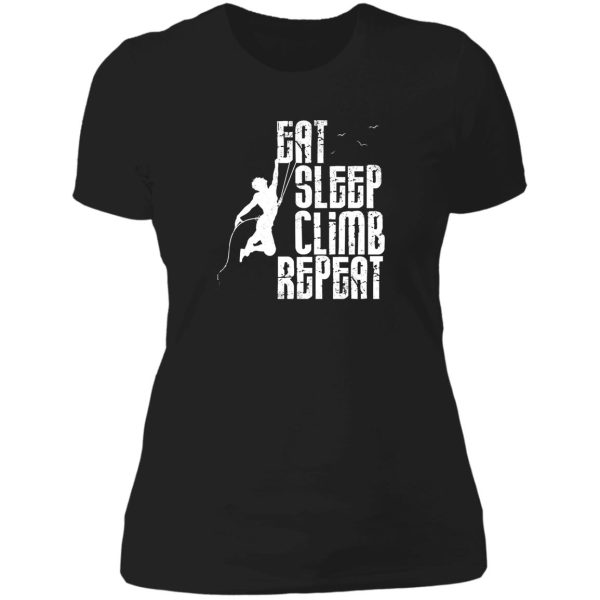 eat sleep climb repeat funny gift for climbers lady t-shirt