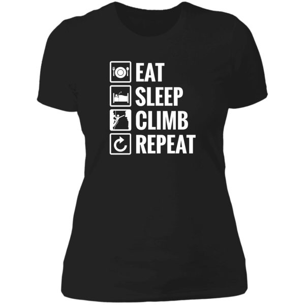 eat sleep climb repeat lady t-shirt