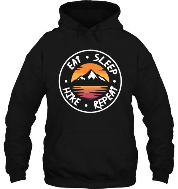 eat sleep hike repeat circle hoodie