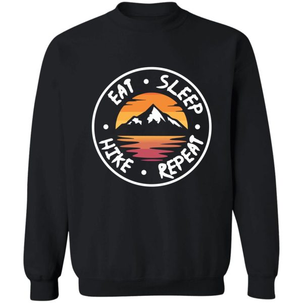 eat sleep hike repeat circle sweatshirt