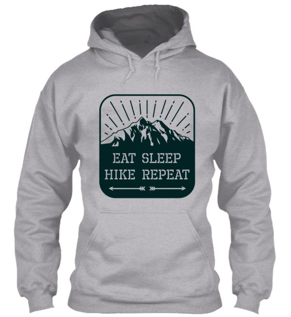 eat sleep hike repeat emblem hoodie