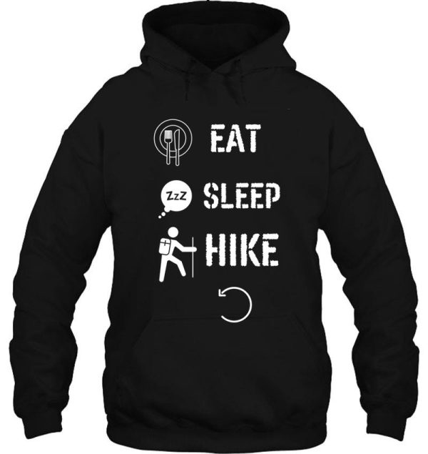 eat sleep hike repeat funny gift for friends and christmas and birthday hoodie