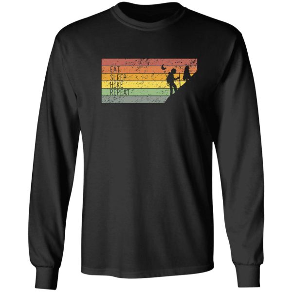 eat sleep hike repeat funny walking camping outdoors nature gift long sleeve