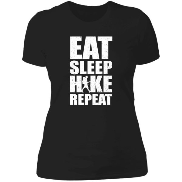 eat sleep hike repeat hiking gift lady t-shirt