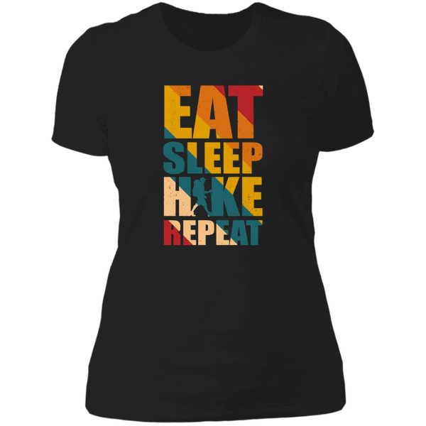 eat sleep hike repeat hiking gift lady t-shirt