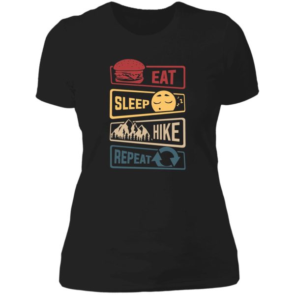 eat sleep hike repeat lady t-shirt