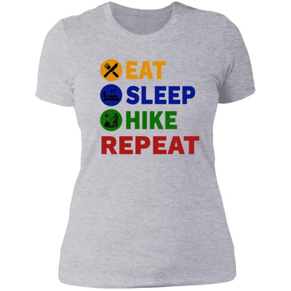 eat sleep hike repeat lady t-shirt