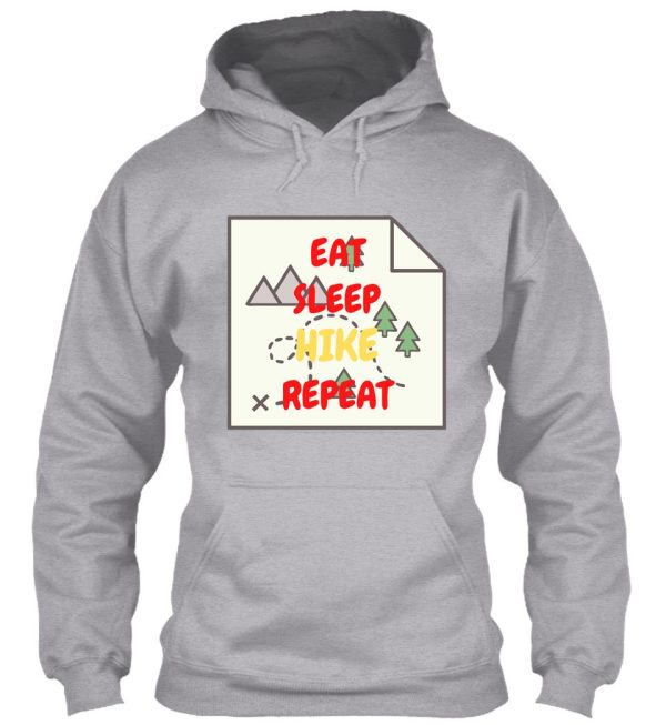 eat sleep hike repeat map hoodie