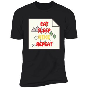eat sleep hike repeat map in black shirt