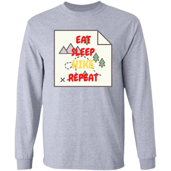 eat sleep hike repeat map long sleeve