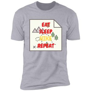 eat sleep hike repeat map shirt