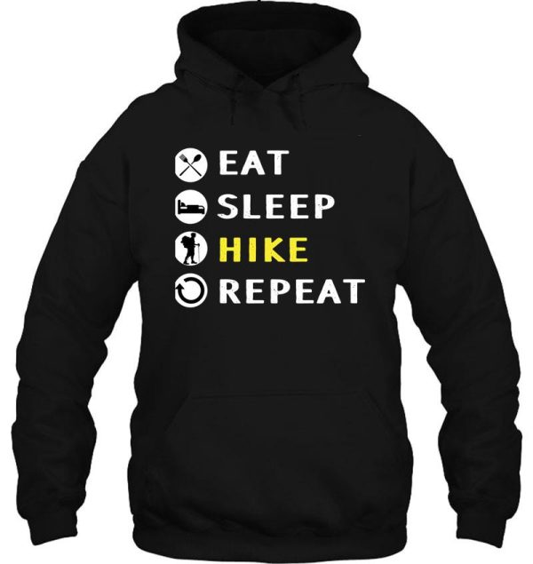 eat sleep hike repeat model hike lover hoodie