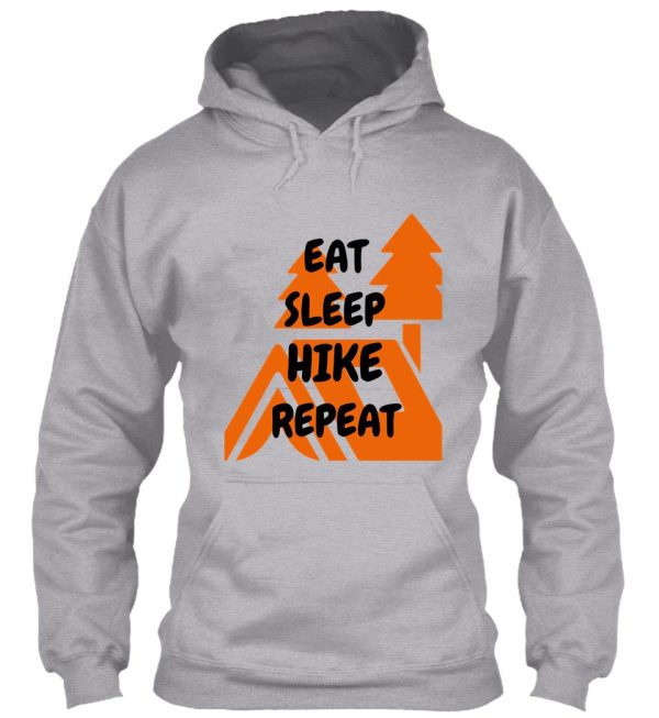 eat sleep hike repeat mountain hut hoodie