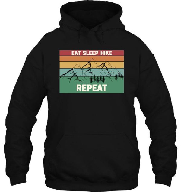 eat sleep hike repeat - retro hiker hoodie