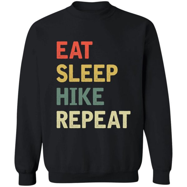 eat sleep hike repeat-retro sweatshirt