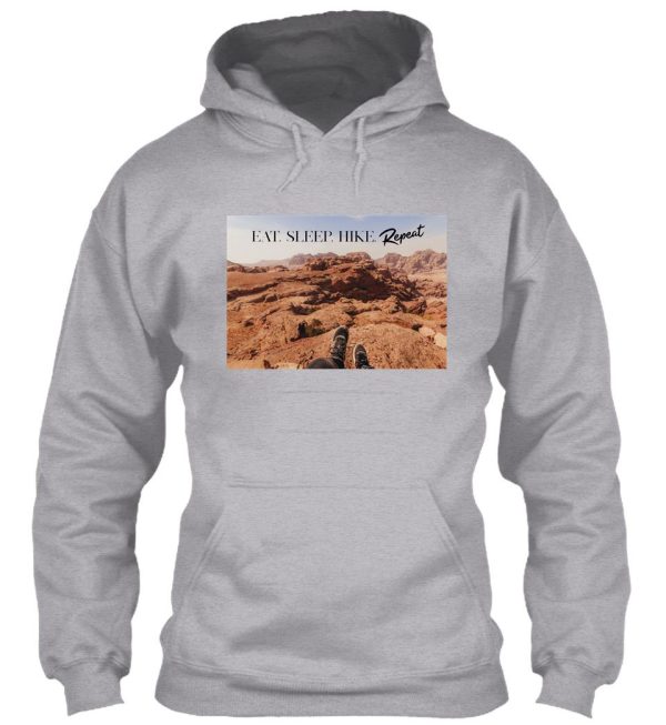 eat sleep hike repeat with positive quote hoodie