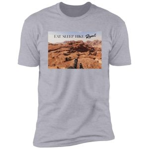 eat sleep hike repeat with positive quote shirt