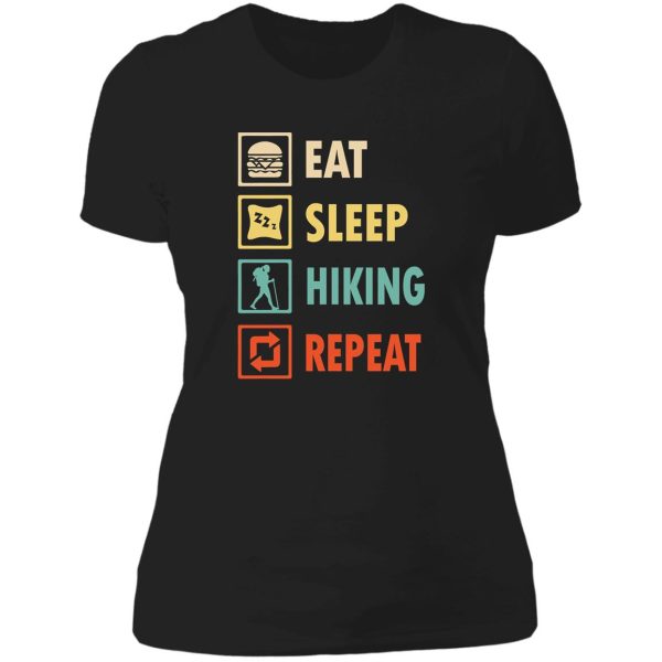 eat sleep hiking repeat lady t-shirt