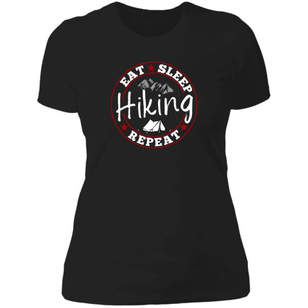 eat sleep hiking repeat lady t-shirt