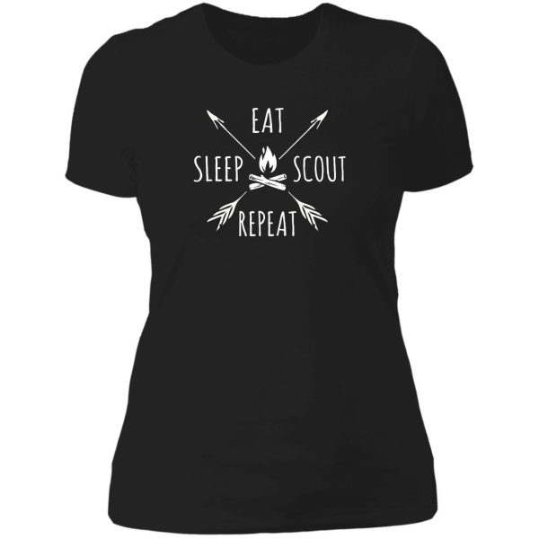 eat sleep scout repeat lady t-shirt