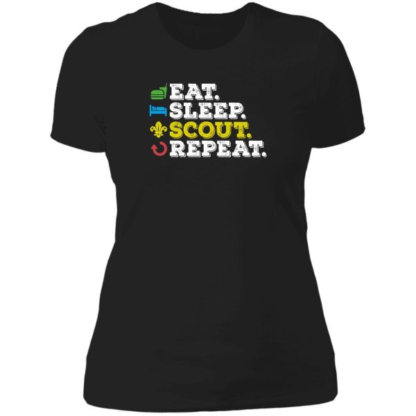 eat sleep scout repeat lady t-shirt