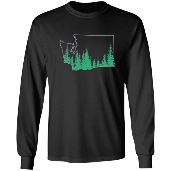 evergreen state outline long sleeve