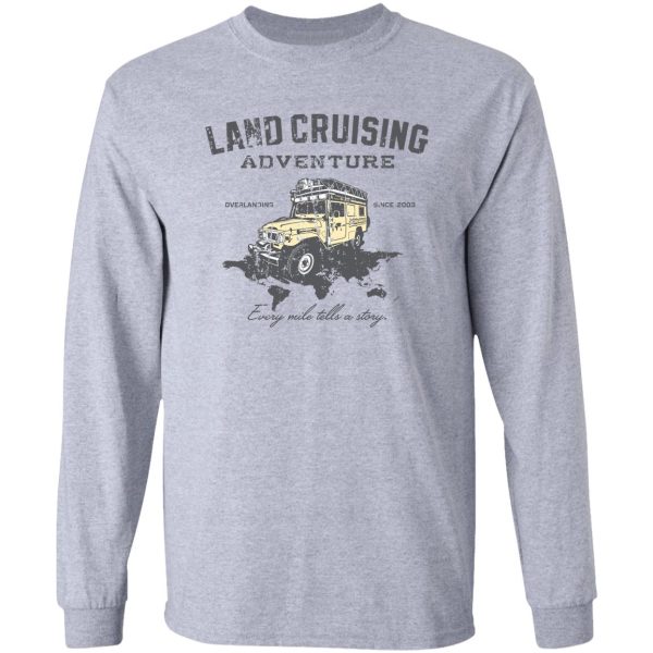 every mile tells a story - grey print long sleeve