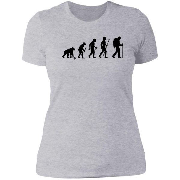 evolution of hiking lady t-shirt