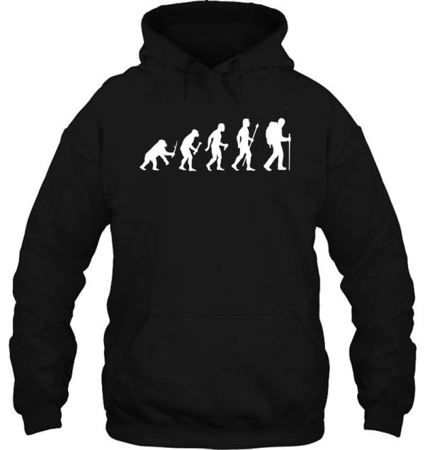 evolution of man and hiking hoodie