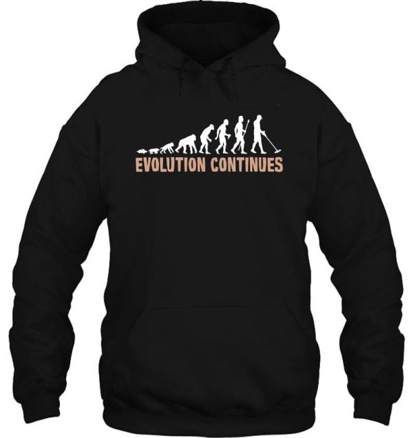 evolution of man and metal detecting hoodie