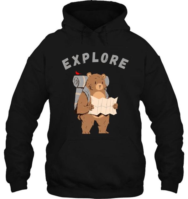 explore bear and bird hoodie