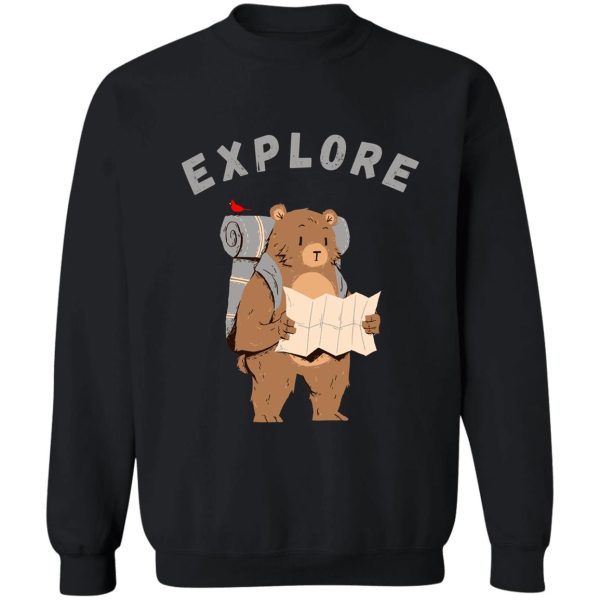 explore bear and bird sweatshirt