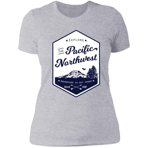 explore the pacific northwest (outlined) lady t-shirt