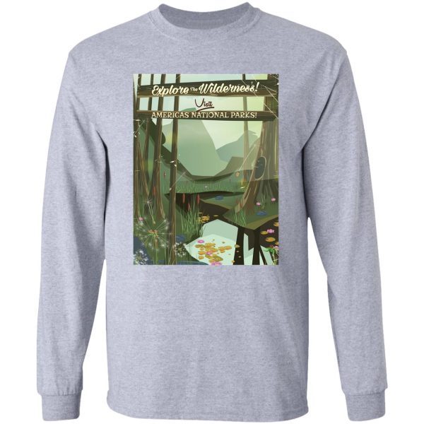 explore the wilderness! see usa national parks long sleeve