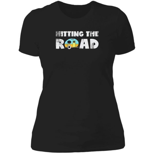 family road trip rv camper hitting the road lady t-shirt