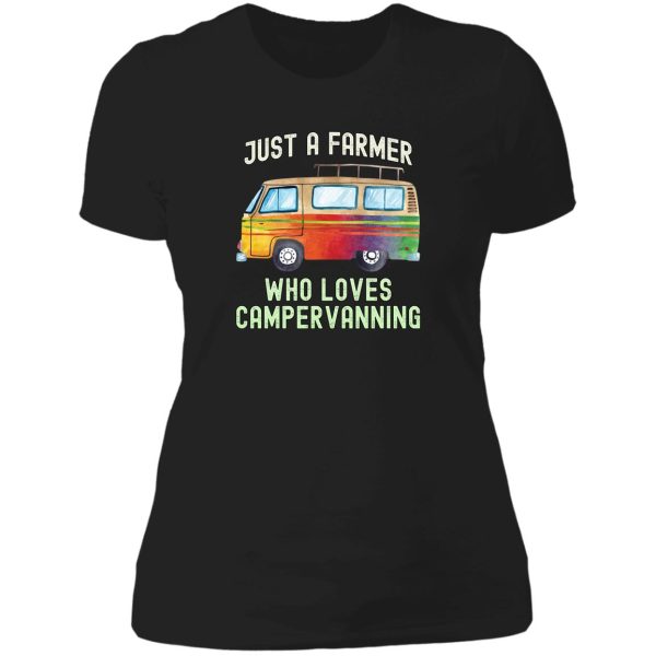 farmer loves campervanning lady t-shirt