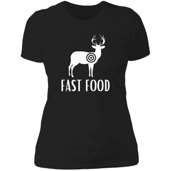 fast food original deer hunting design lady t-shirt