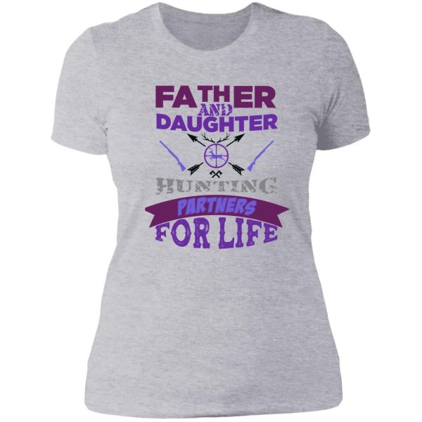 father and daughter hunting partners for life t-shirt - dad and daughter hunting hunters poster purple gift for hunter father and hunter daughter lady t-shirt