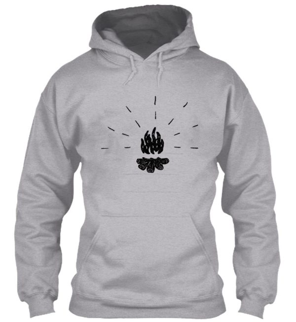 fire glow in black and white hoodie